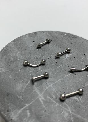 ◾️набір пірсингів 6 штук лабрєт банан пірсинг у хрящ брову пупок