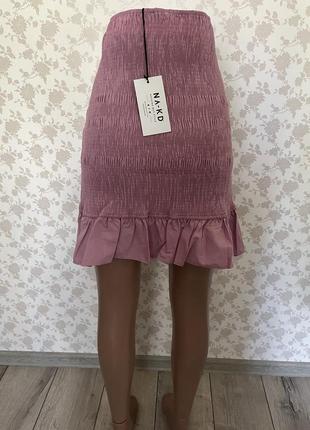 Сиреневая мини юбка с высокой талией размера l от na-kd