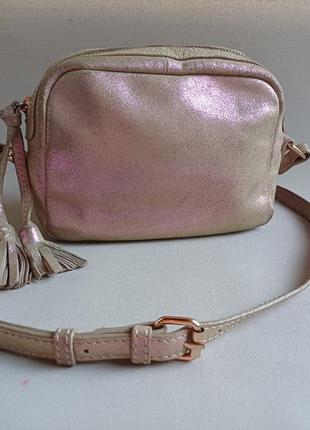 Accessorize сумка через плечо кросс боди из нубука с перламутровым напылением натуральная кожа