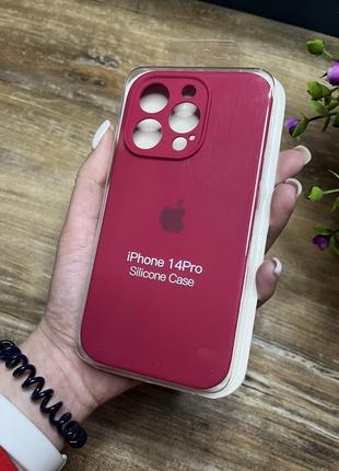 Чохол на iphone 14 pro про квадратні борти на айфон silicone case full camera на apple1 фото