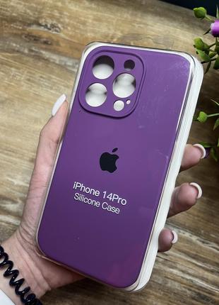 Чехол на iphone 14 pro об квадратных бортах на айфон silicone case full camera на apple1 фото