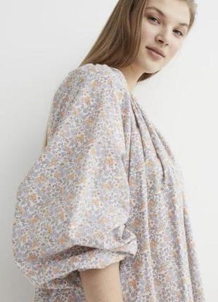 Коттоновое платье оверсайс в цветочный принт. h&m3 фото
