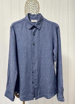 Рубашка льон uniqlo m
