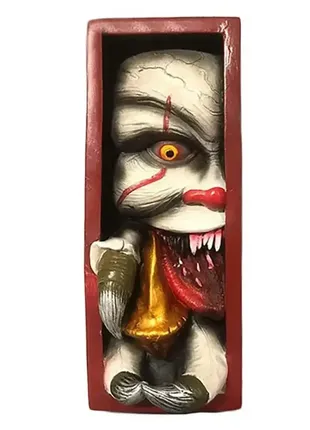 (347) ужаса, подглядывая на книжную полку, монстр, человеческого лица, смоляные...