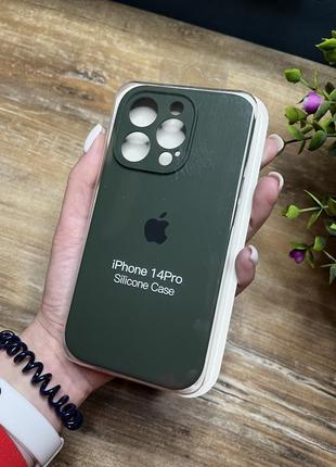 Чохол на iphone 14 pro про квадратні борти на айфон silicone case full camera на apple