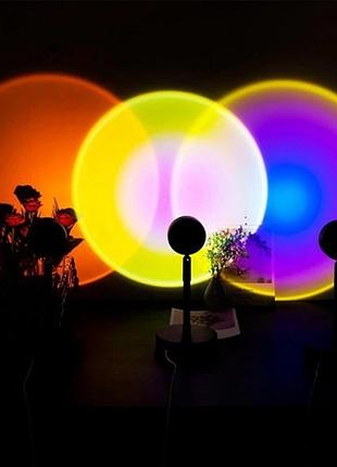 Проекционная лампа sunset lamp с эффектом заката rgb, атмосферная лампа