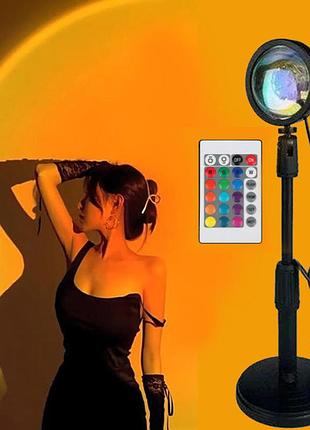 Проекционная лампа sunset lamp с эффектом заката rgb, атмосферная лампа