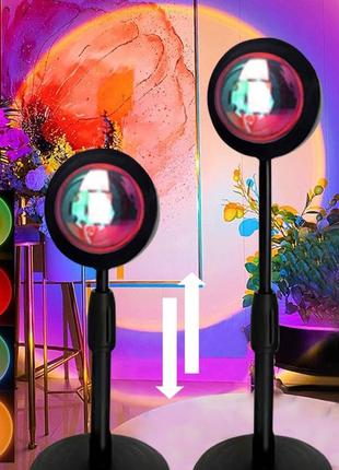 Проекционная лампа sunset lamp с эффектом заката rgb, атмосферная лампа