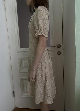 Платье миди с кружевом цветочный принт xs-s2 фото