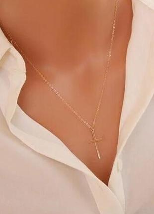 Подвеска крест цепочка крестик кулон