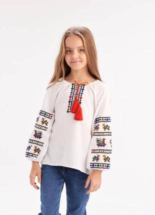 Вышиванка блуза на девочку подельский орнамент3 фото