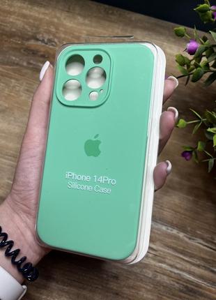 Чохол на iphone 14 pro про квадратні борти на айфон silicone case full camera на apple1 фото