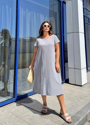 Женское летнее платье миди льняное из льна,женское летнее платье леён мыды длинное...