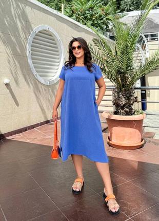 Женское летнее платье миди льняное из льна,женское летнее платье леён мыды длинное...