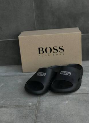 Мужские шлепанцы hugo boss черные шлепанцы  hugo boss