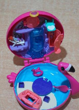 Mattel polly pocket компактний ігровий набір фламінго 14см лялька кукла8 фото