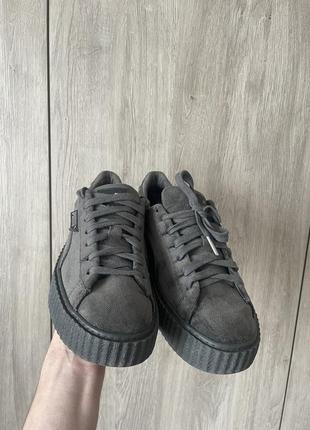 Стильні кросівки жіночі puma fenty velvet сірі