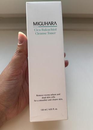 Miguhara - cica bakuchiol cleanse toner - заспокійливий тонік для обличчя з бакучиолом та центеллою