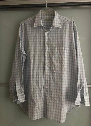 Мужская рубашка в синюю клеточку