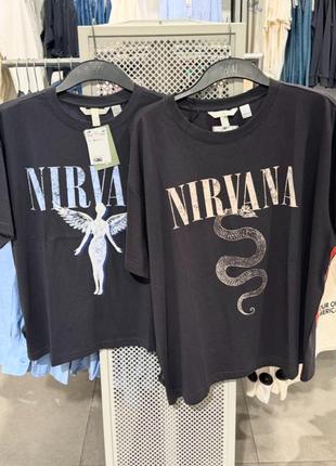 Шикарные футболки принт nirvana от h&m англия