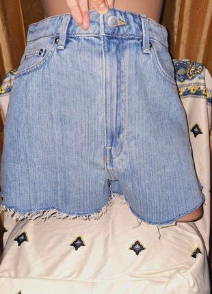 Шикарные базовые женские джинсовые шорты высокая посадка weekday jeans 30