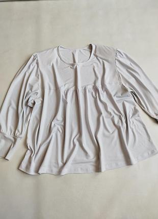 Офисная белая блузка под пиджак, жакет батал.