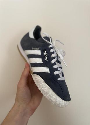 Замшевые кроссовки adidas samba синие
