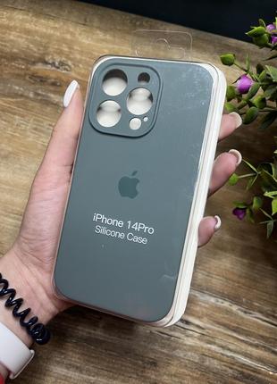 Чохол на iphone 14 pro про квадратні борти на айфон silicone case full camera на apple