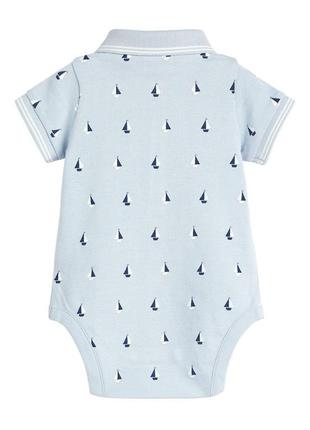 Боді дитячий з комірцем на ґудзиках та коротким рукавом 6-9 міс 74 см