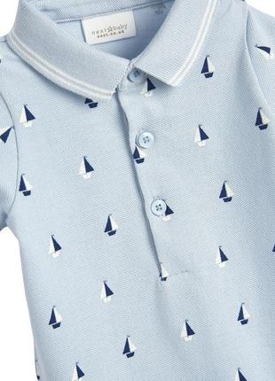 Боді дитячий з комірцем на ґудзиках та коротким рукавом 6-9 міс 74 см