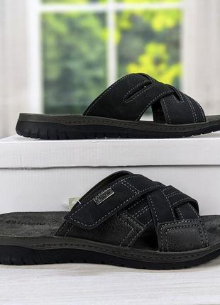 Шльопанці чоловічі inblu на липучках чорні 3759