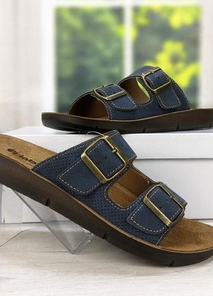 Шльопанці чоловічі inblu на пряжках сині 3760