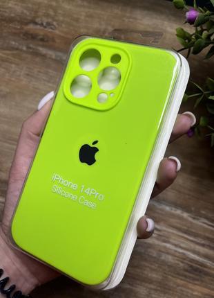 Чохол на iphone 14 pro про квадратні борти на айфон silicone case full camera на apple