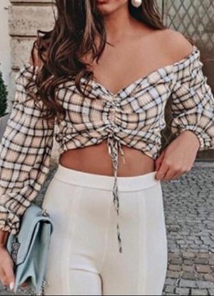 Zara топ в клетку,р.l