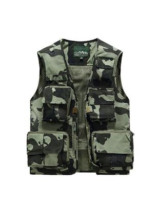 Жилет jp для охоты, рыбалки, туристов, фотографов 5xl камуфляж 04435