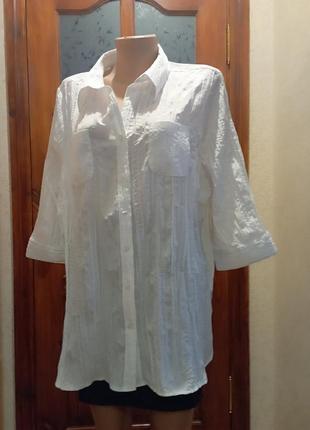 Белая блузка рубашка, 48-50 размер