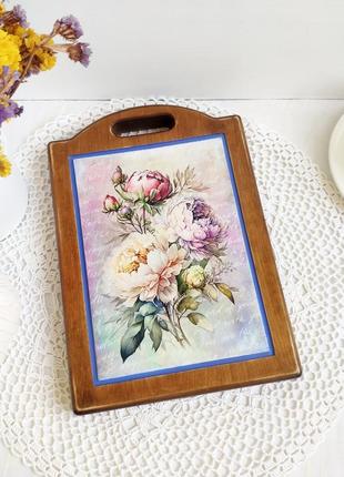 Древесная сырная доска в винтажном стиле для кухни