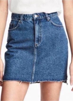 Короткая мини юбка джинсовая h&m
