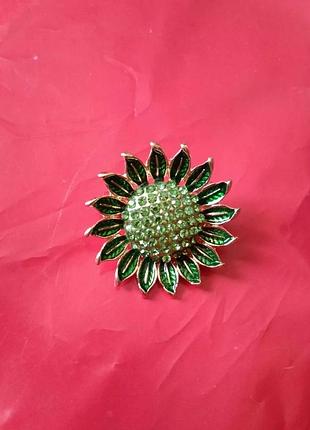 Брошка соняшник цирконій