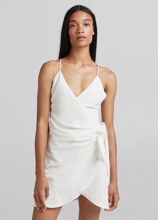 Bershka платье смесовый лён