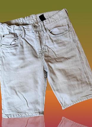 10-11 лет детские джинсовые шорты светло-серого цвета