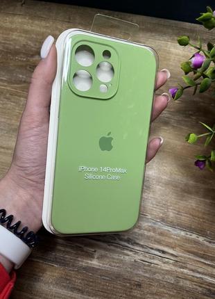 Чехол на iphone 14 pro max о макс квадратных борта на айфон silicone case full camera на apple1 фото