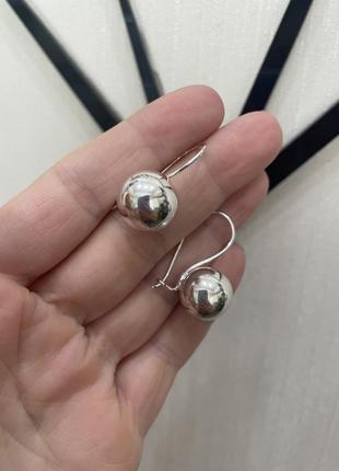 Серебряные серьги пули 925 проба на петлю