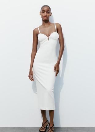 Платье белое zara