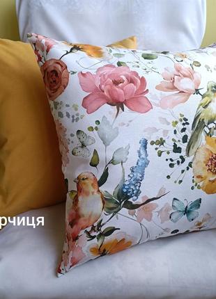 Набор декоративных наволочек 40*40 с цветочным принтом