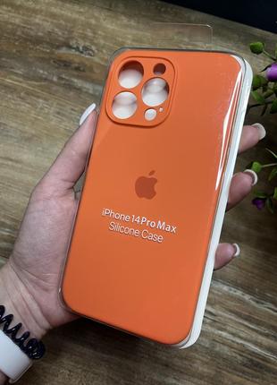 Чехол на iphone 14 pro max о макс квадратных борта на айфон silicone case full camera на apple