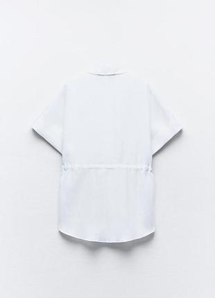 Сорочка з льону біла zara 6
