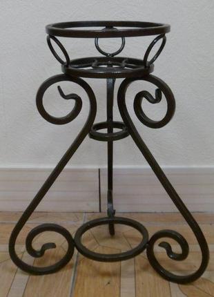Кованая подставка для цветов моно-2, напольная, под 1 горшок