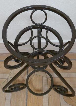 Кованая подставка для цветов моно-2, напольная, под 1 горшок