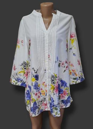 Бавовняна сорочка в квітковий принт